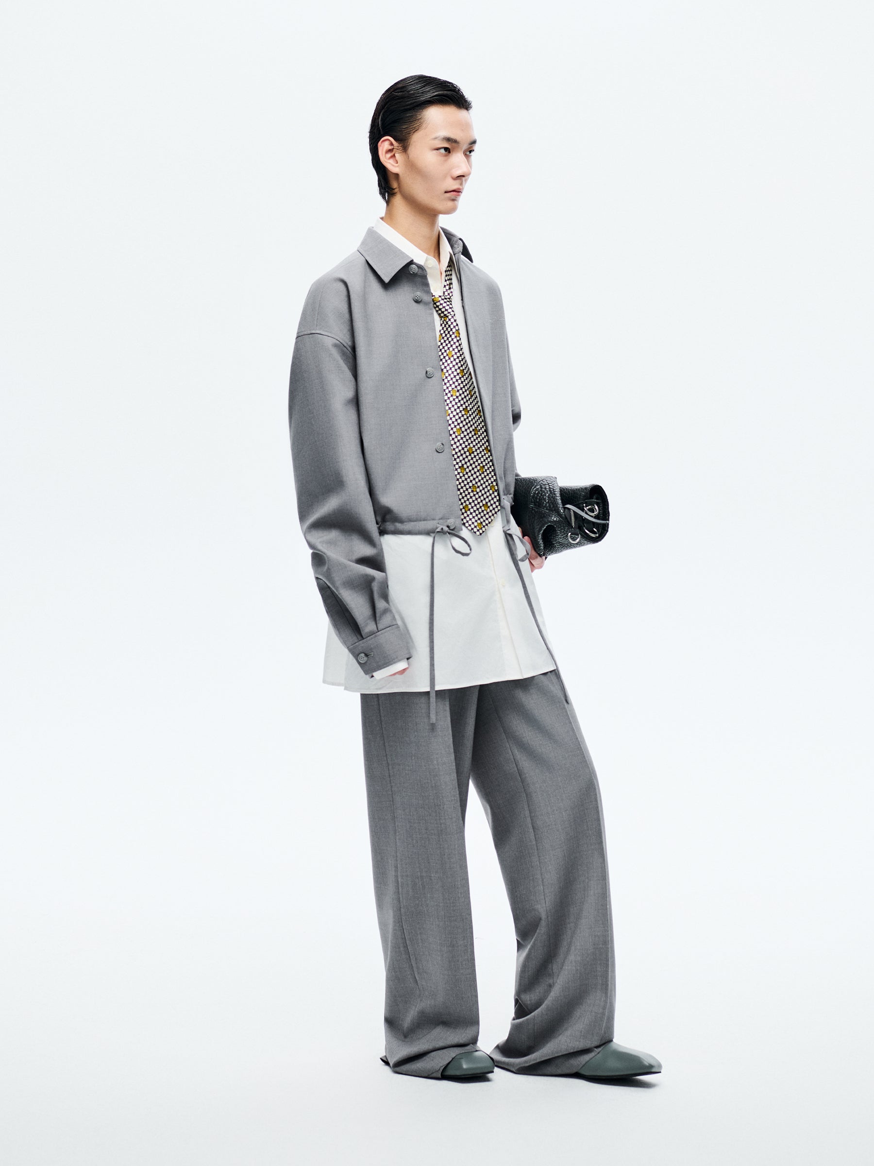 GREY DRAWSTRING JACKET