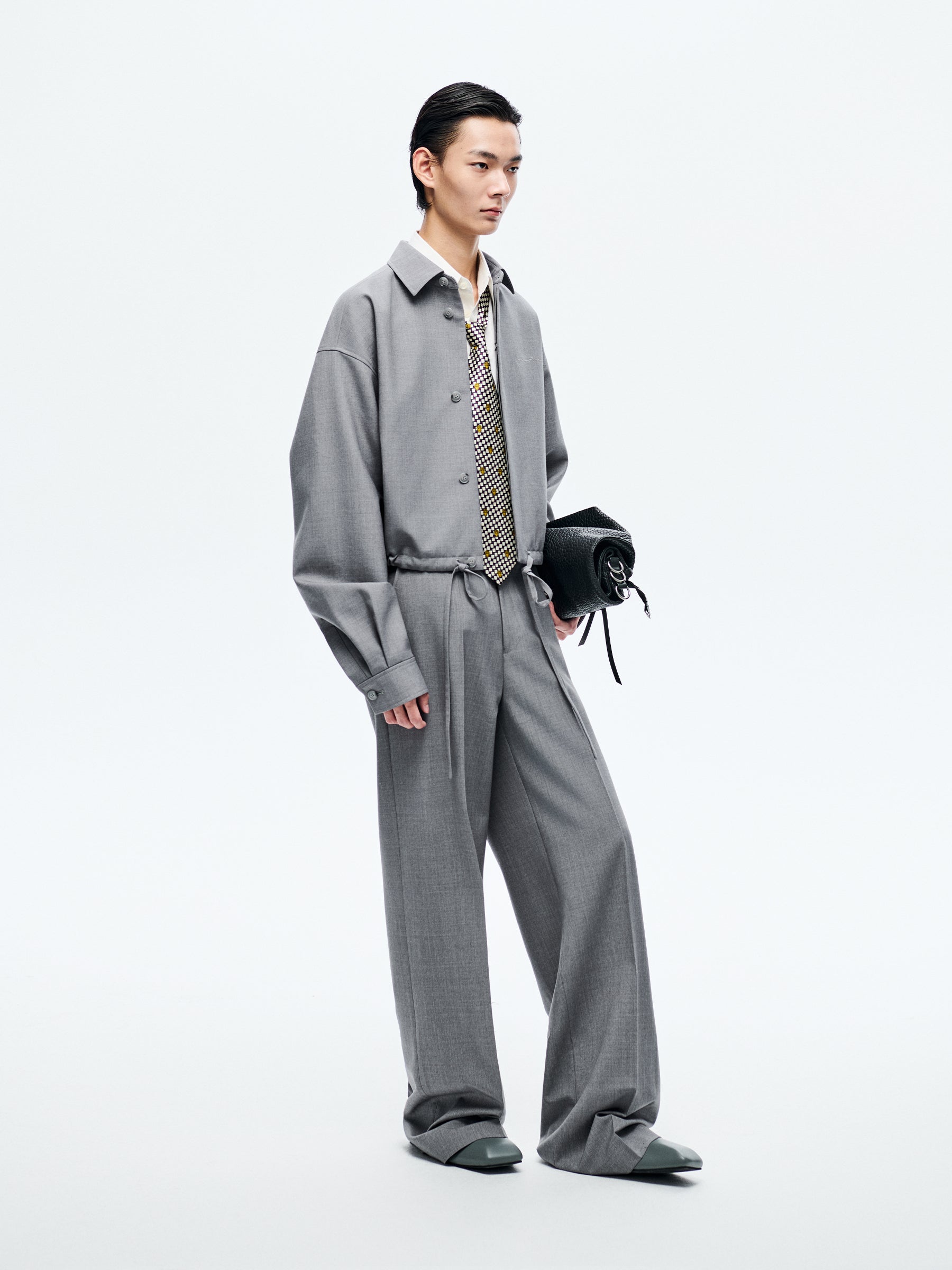 GREY DRAWSTRING JACKET