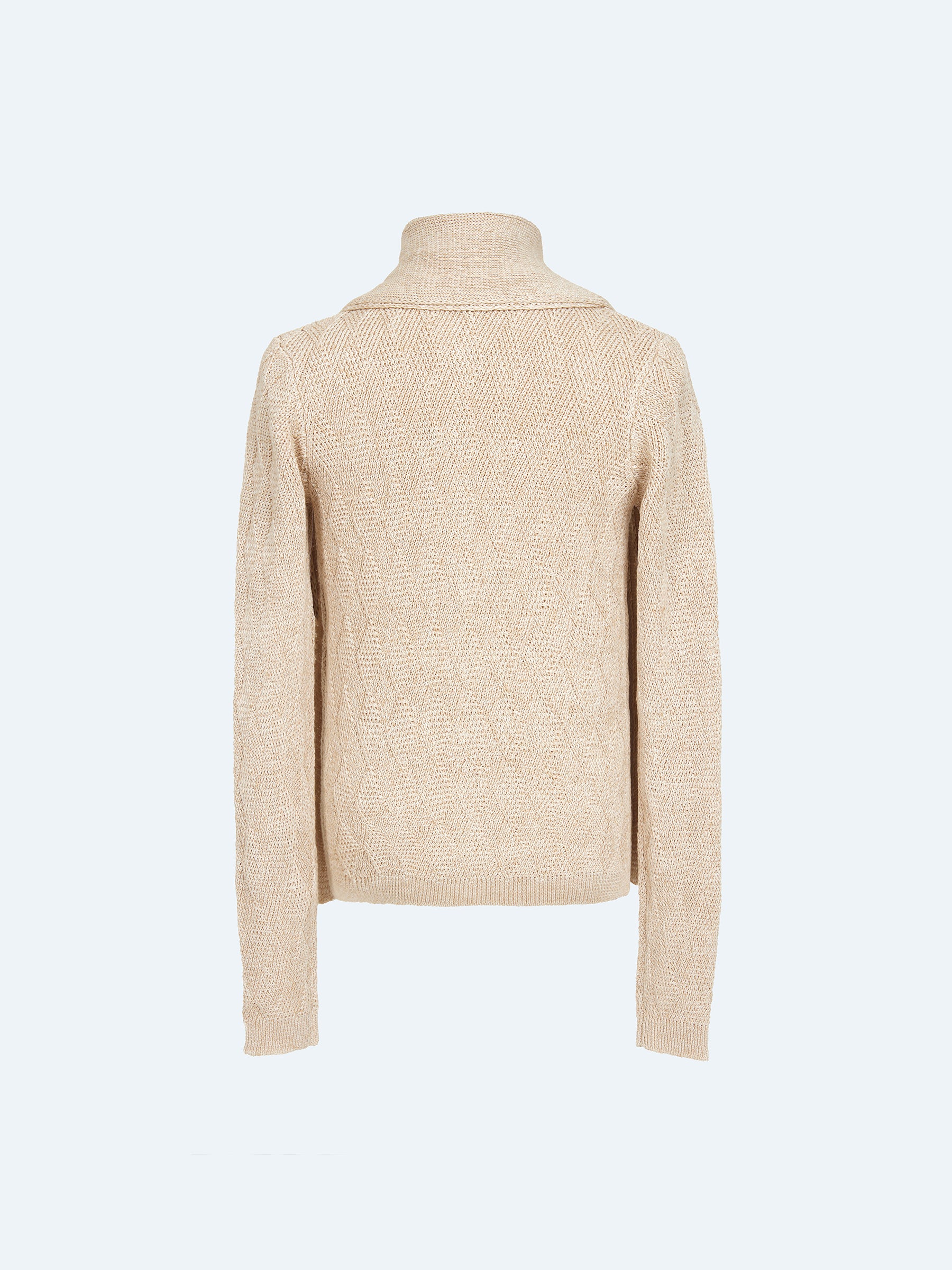 APRICOT WOVEN TEXTURED KNIT CARDIGAN