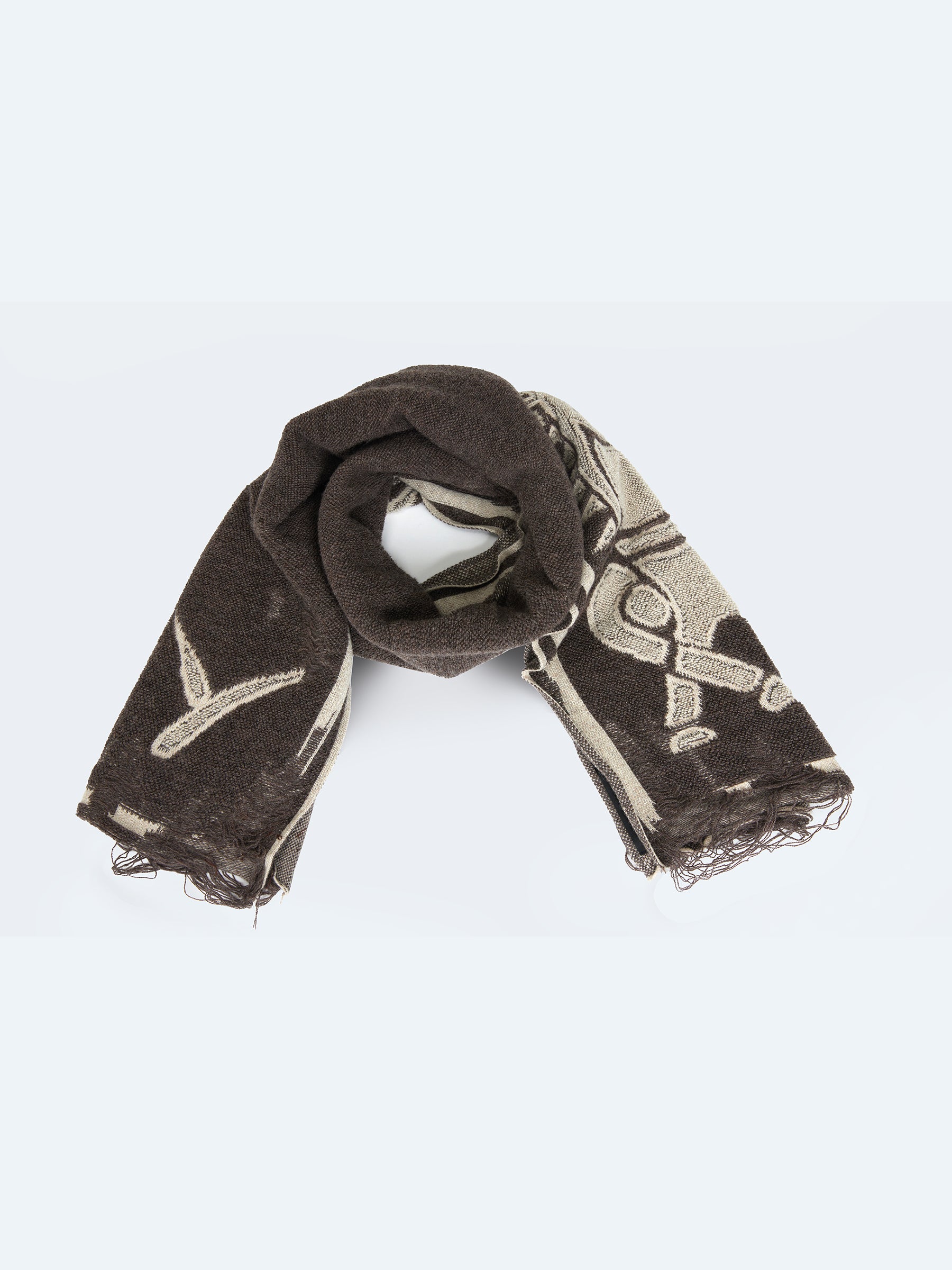 BROWN JIAMAZHI PATTERN TEXTURE SCARF