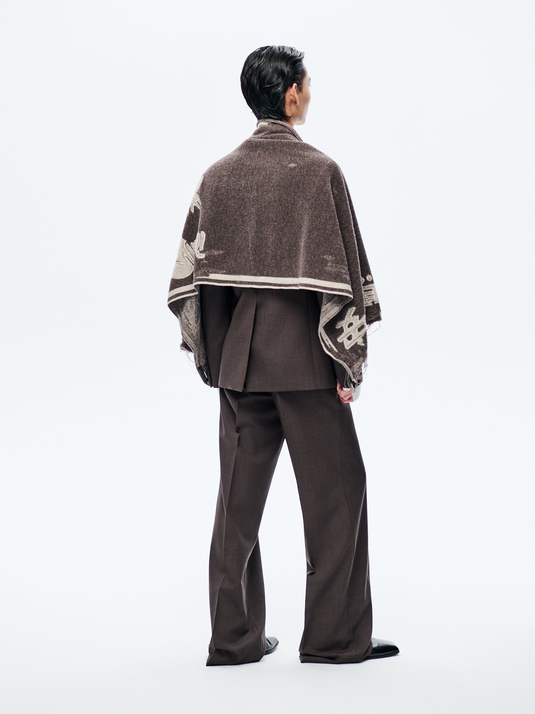 BROWN JIAMAZHI PATTERN TEXTURE SCARF