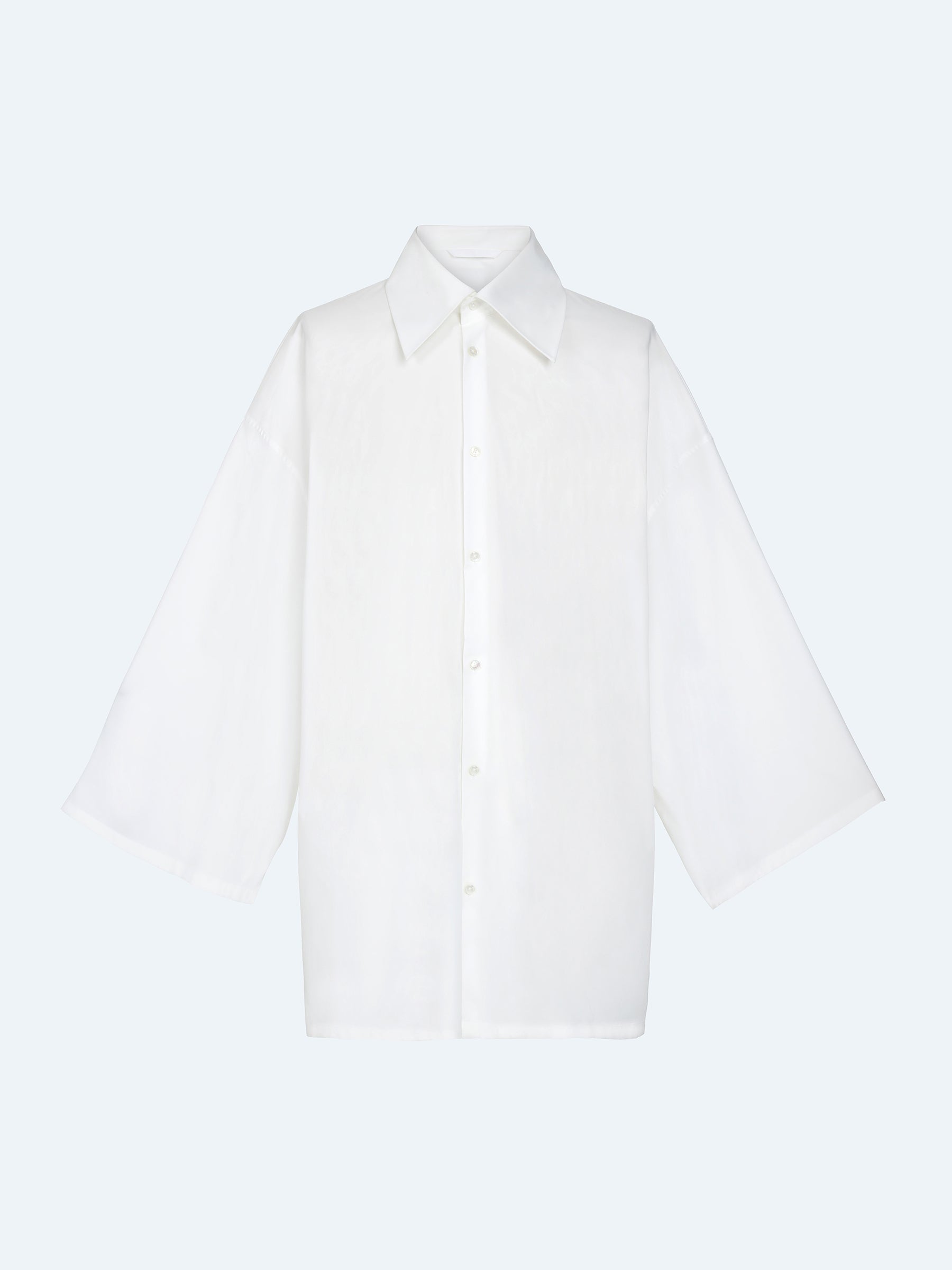 WHITE POLYESTER LOOSE SHIRT