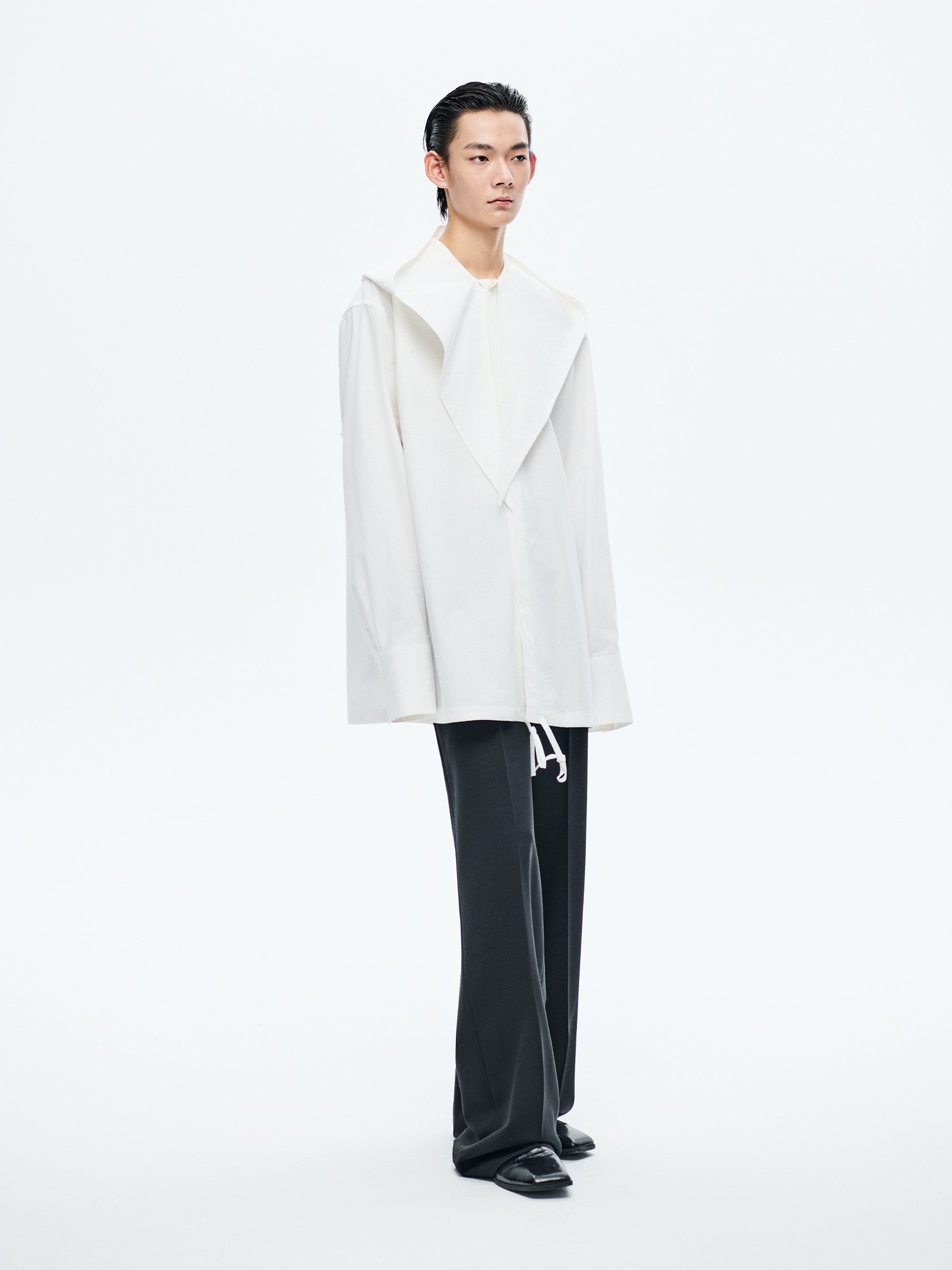 OFF-WHITE HOODED LONG SHIRT