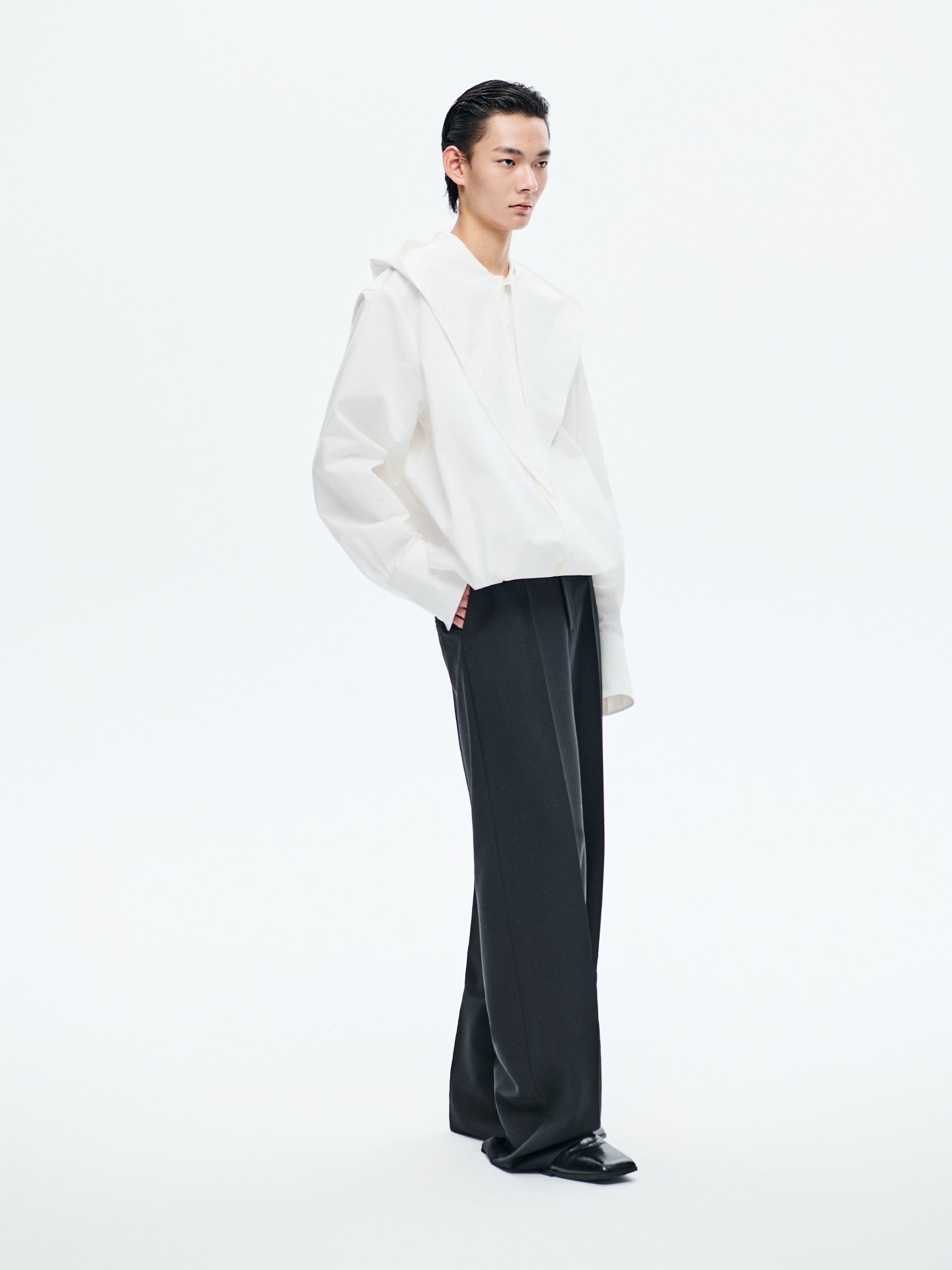 OFF-WHITE HOODED LONG SHIRT