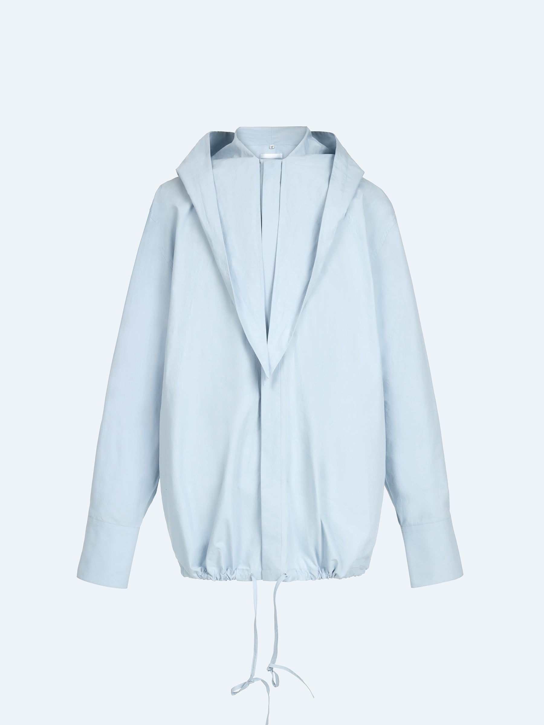 LIGHT BLUE HOODED LONG SHIRT