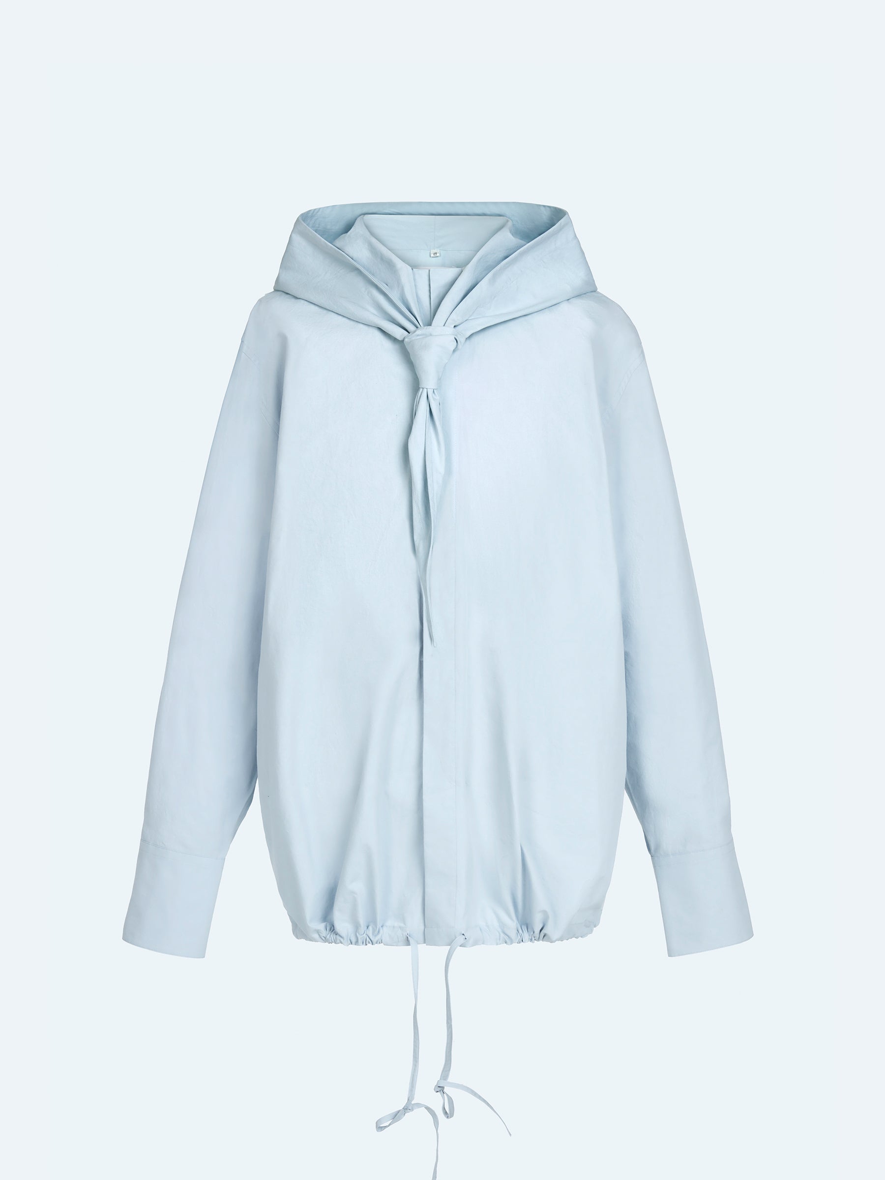 LIGHT BLUE HOODED LONG SHIRT