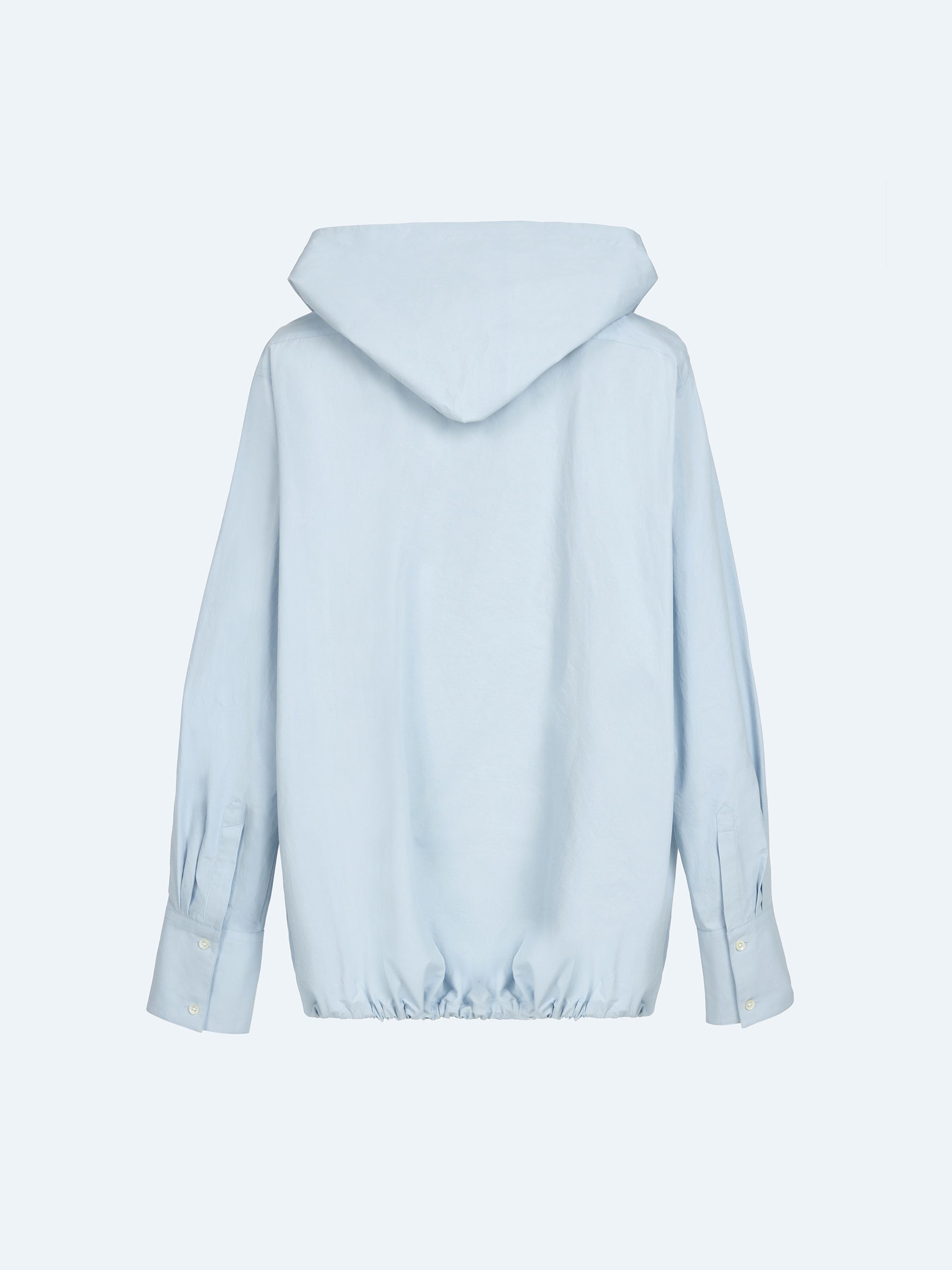 LIGHT BLUE HOODED LONG SHIRT