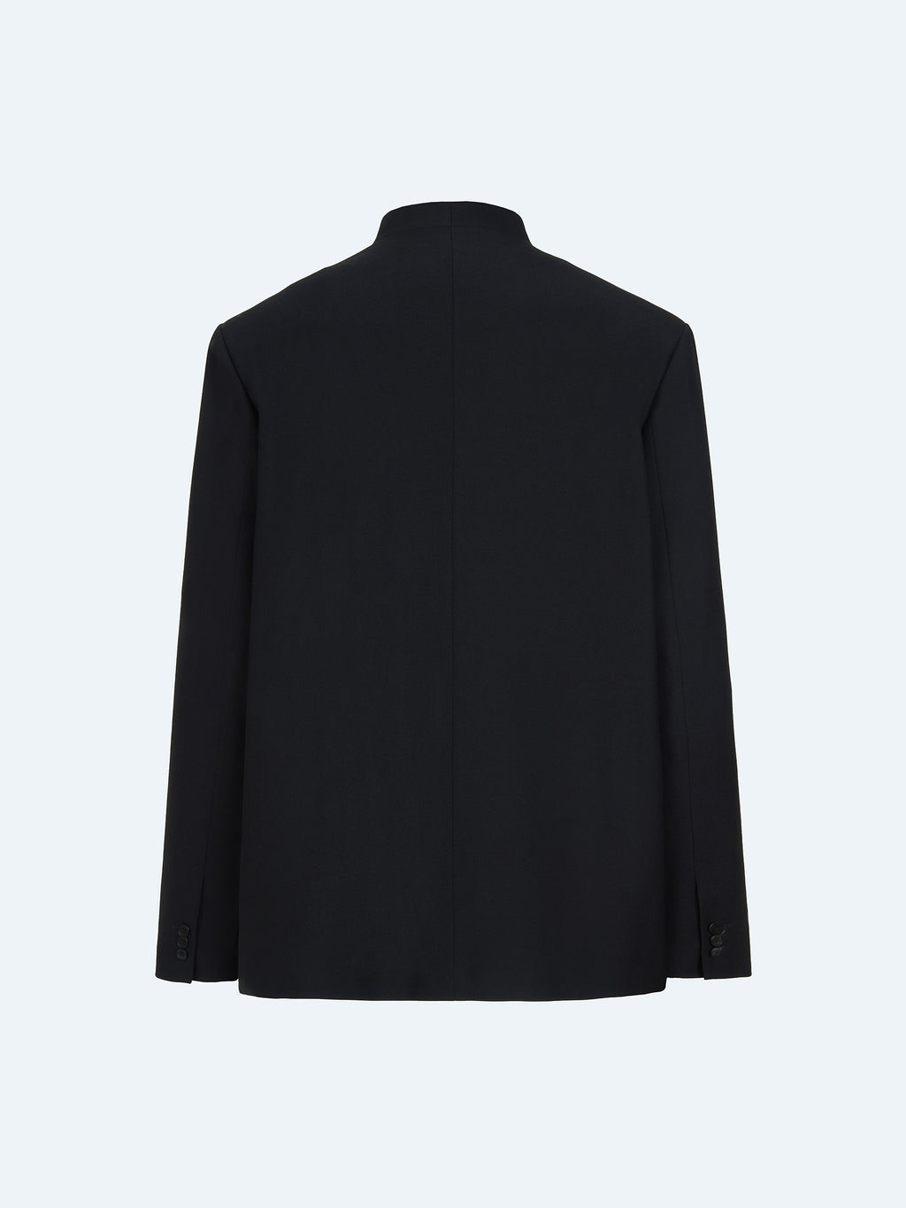 BLACK WOOL COLLARLESS BLAZER