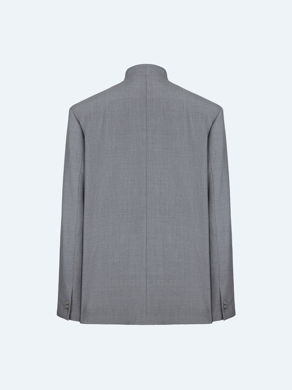 GREY WOOL COLLARLESS BLAZER