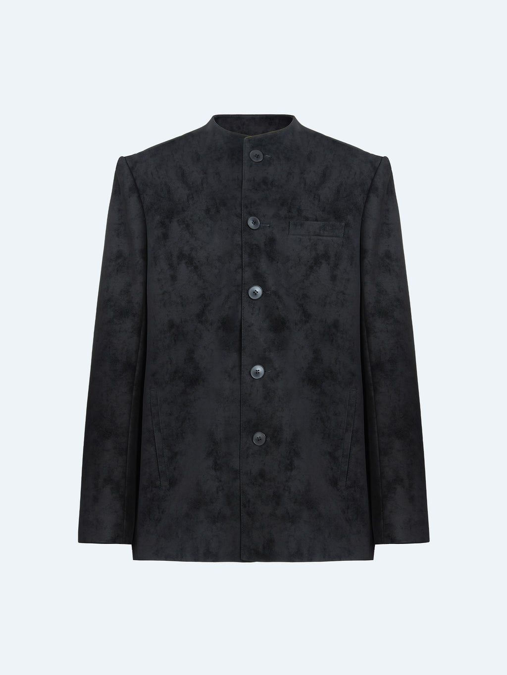 BLACK SUEDE COLLARLESS BLAZER