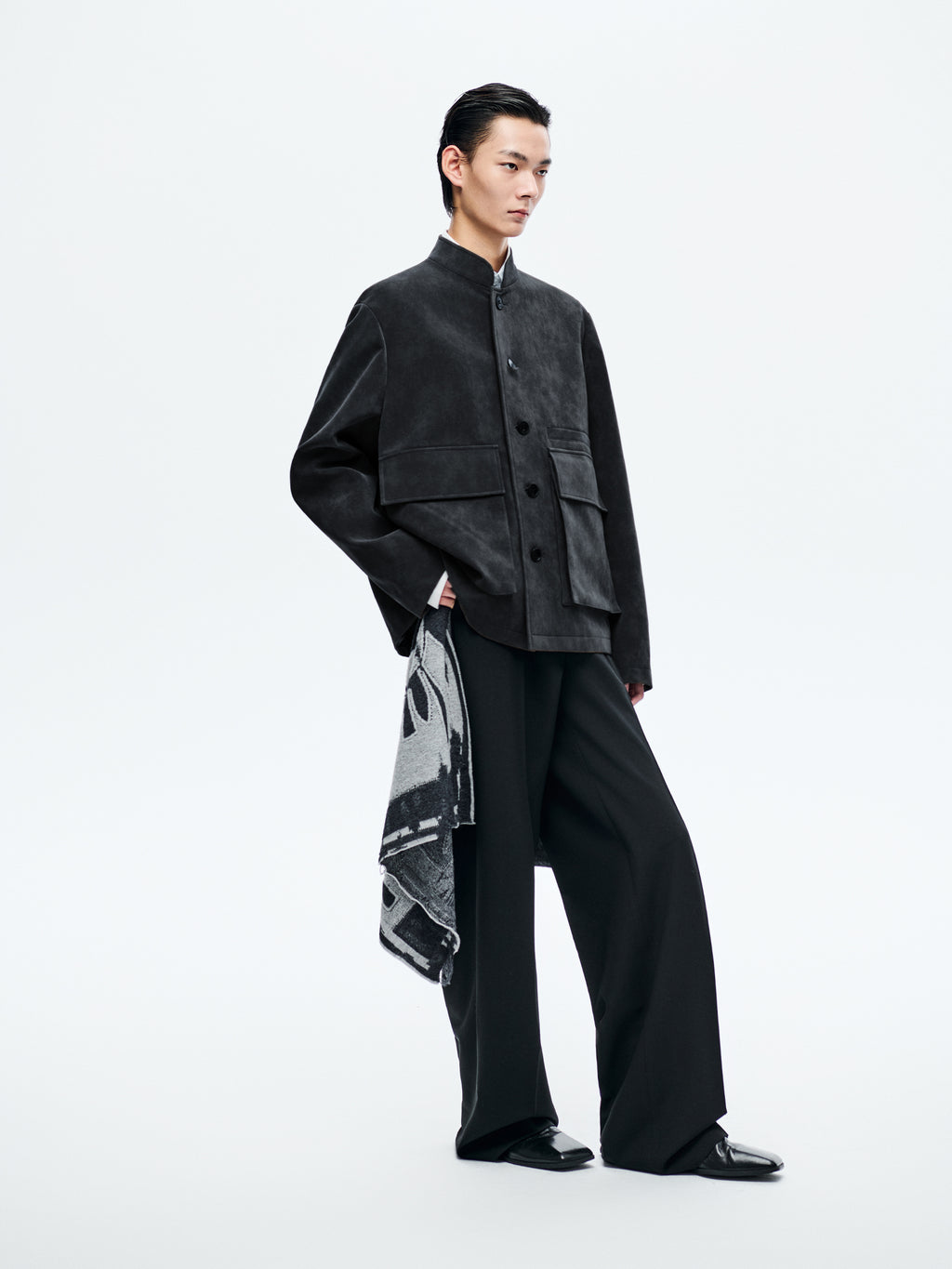 BLACK SUEDE FIELD JACKET