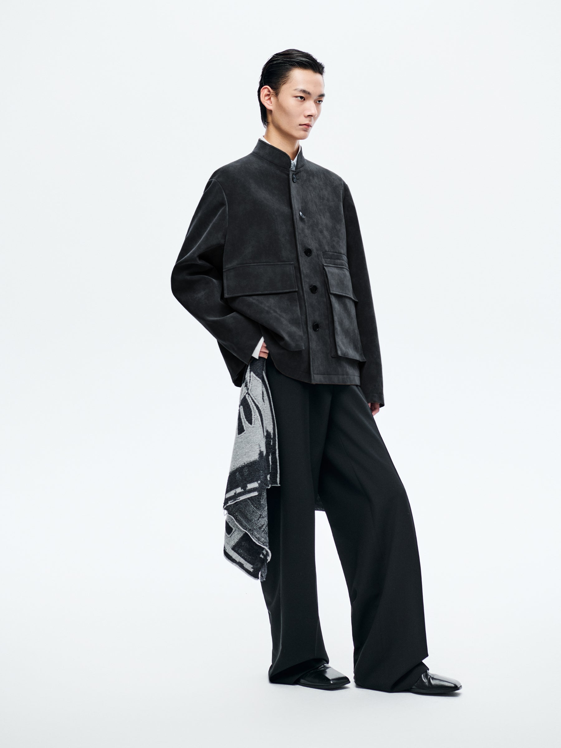 BLACK SUEDE FIELD JACKET