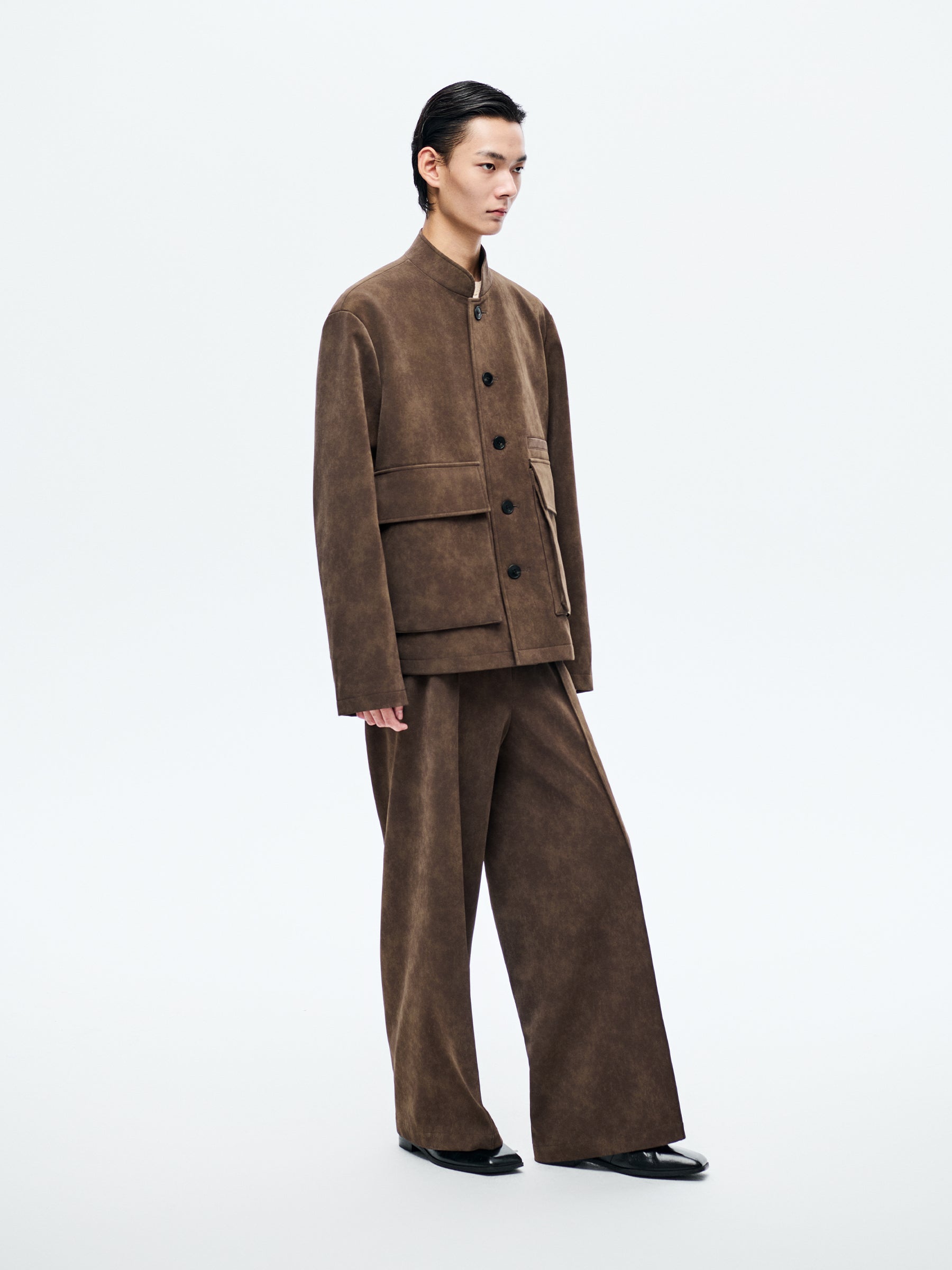 BROWN SUEDE FIELD JACKET