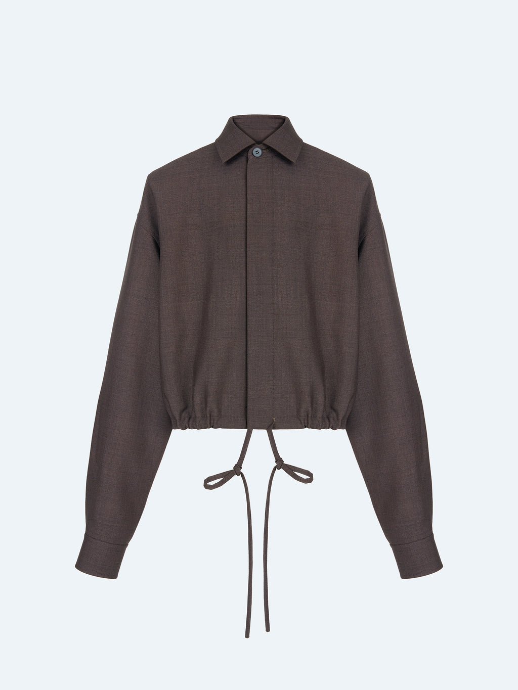 DARK BROWN DRAWSTRING JACKET