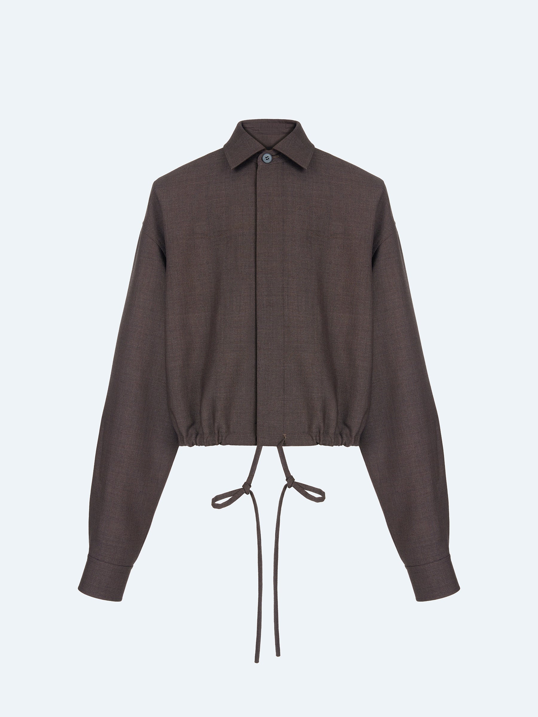 DARK BROWN DRAWSTRING JACKET