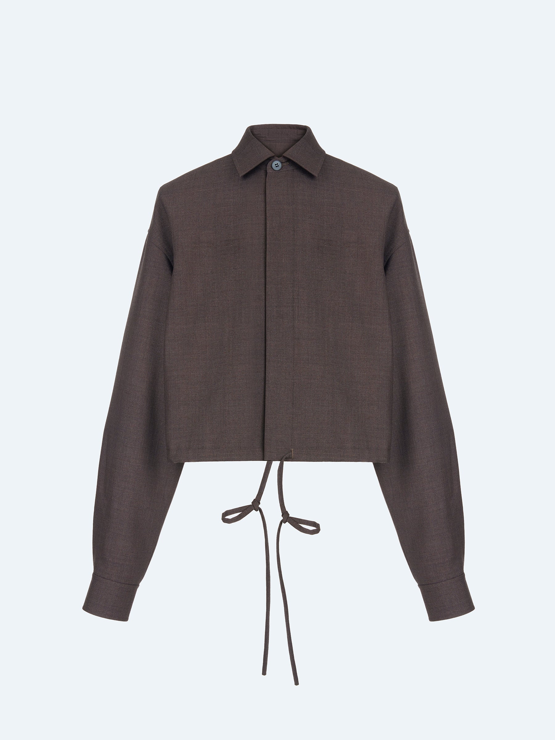 DARK BROWN DRAWSTRING JACKET