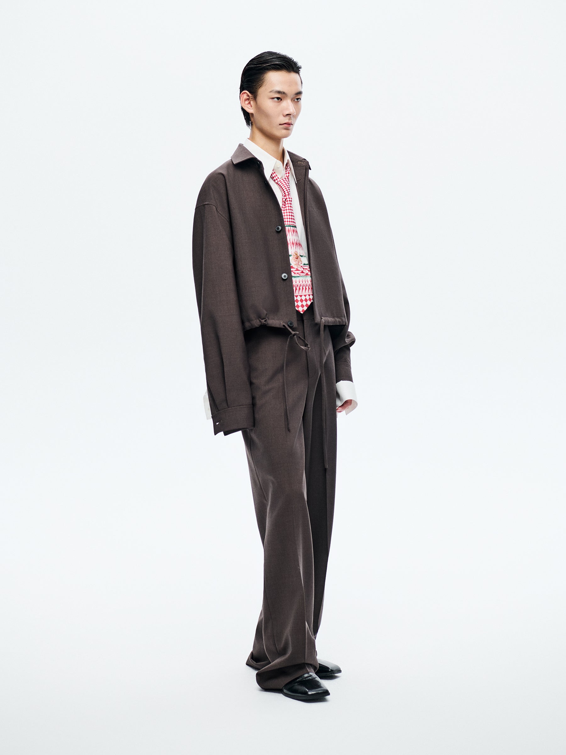 DARK BROWN DRAWSTRING JACKET