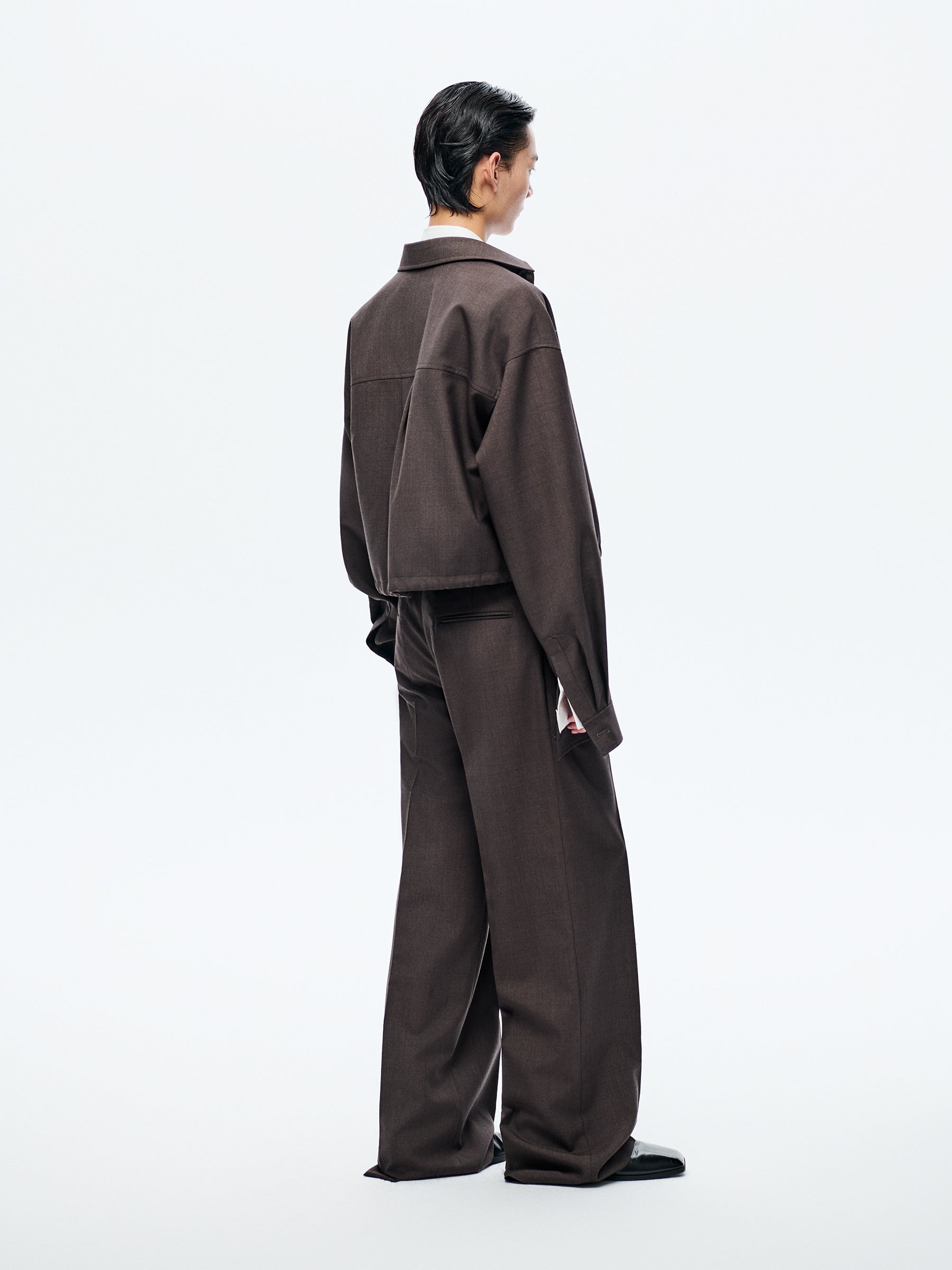 DARK BROWN DRAWSTRING JACKET