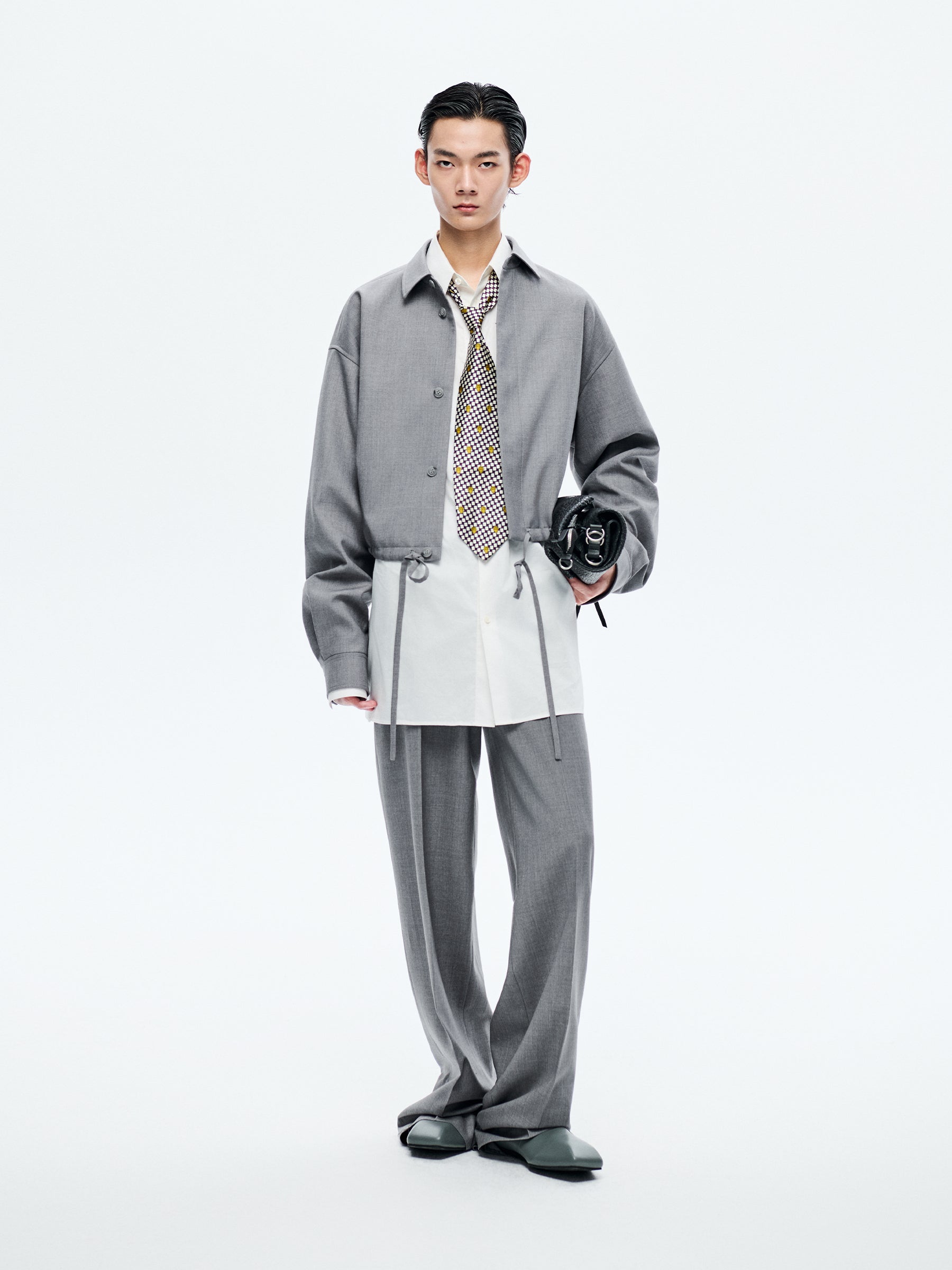 GREY DRAWSTRING JACKET