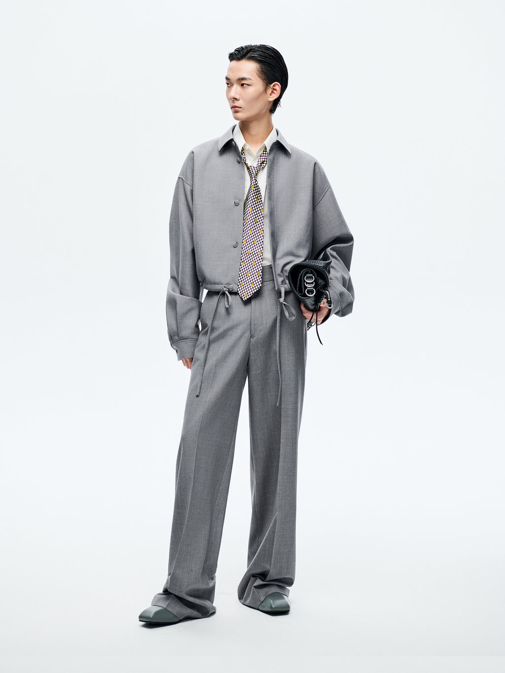 GREY DRAWSTRING JACKET