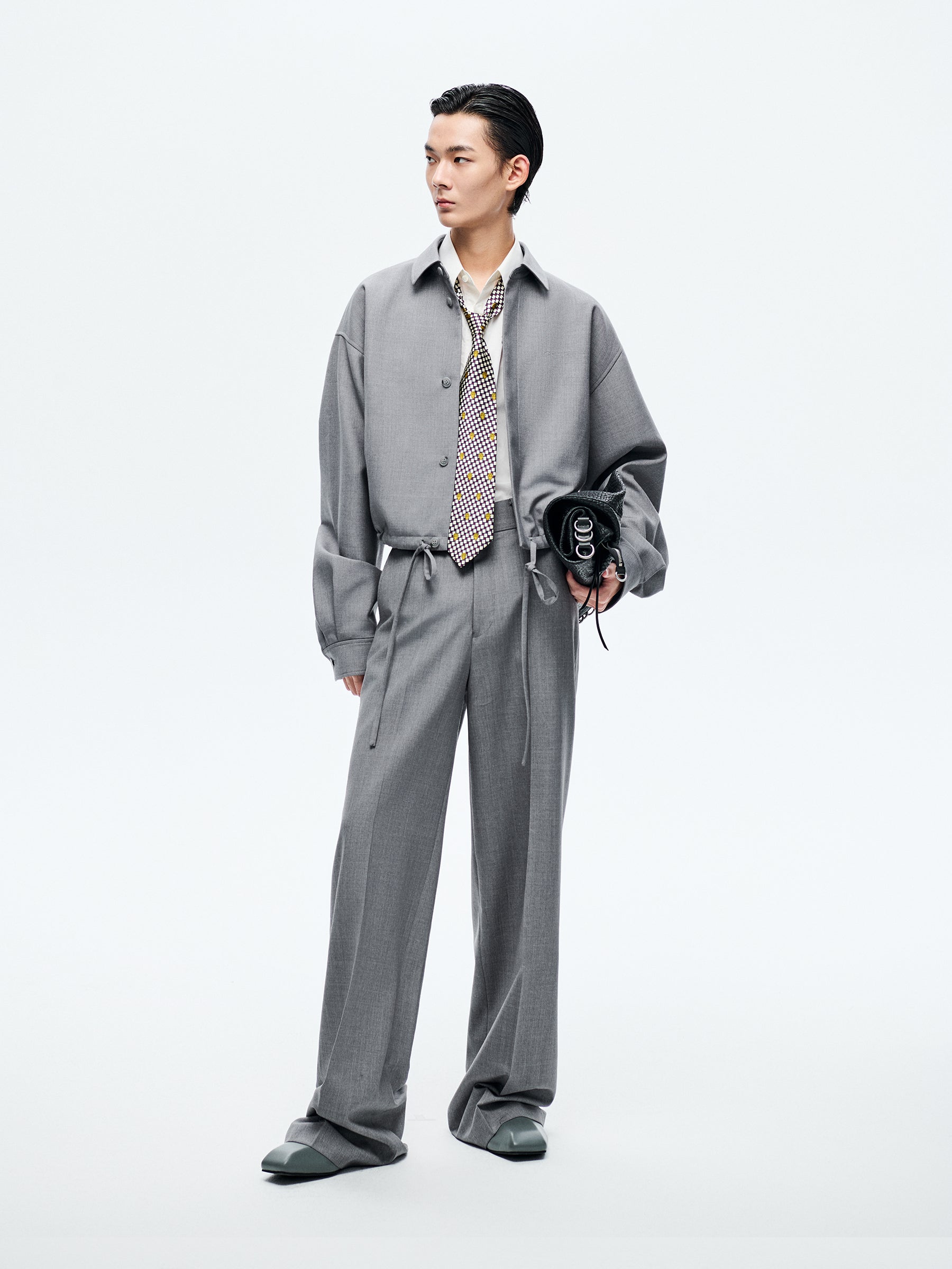 GREY DRAWSTRING JACKET