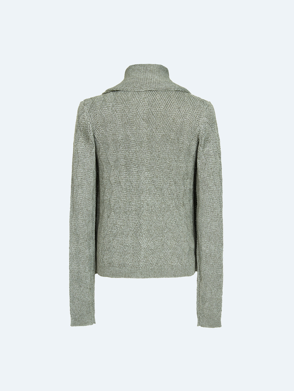 GRAY WOVEN TEXTURED KNIT CARDIGAN