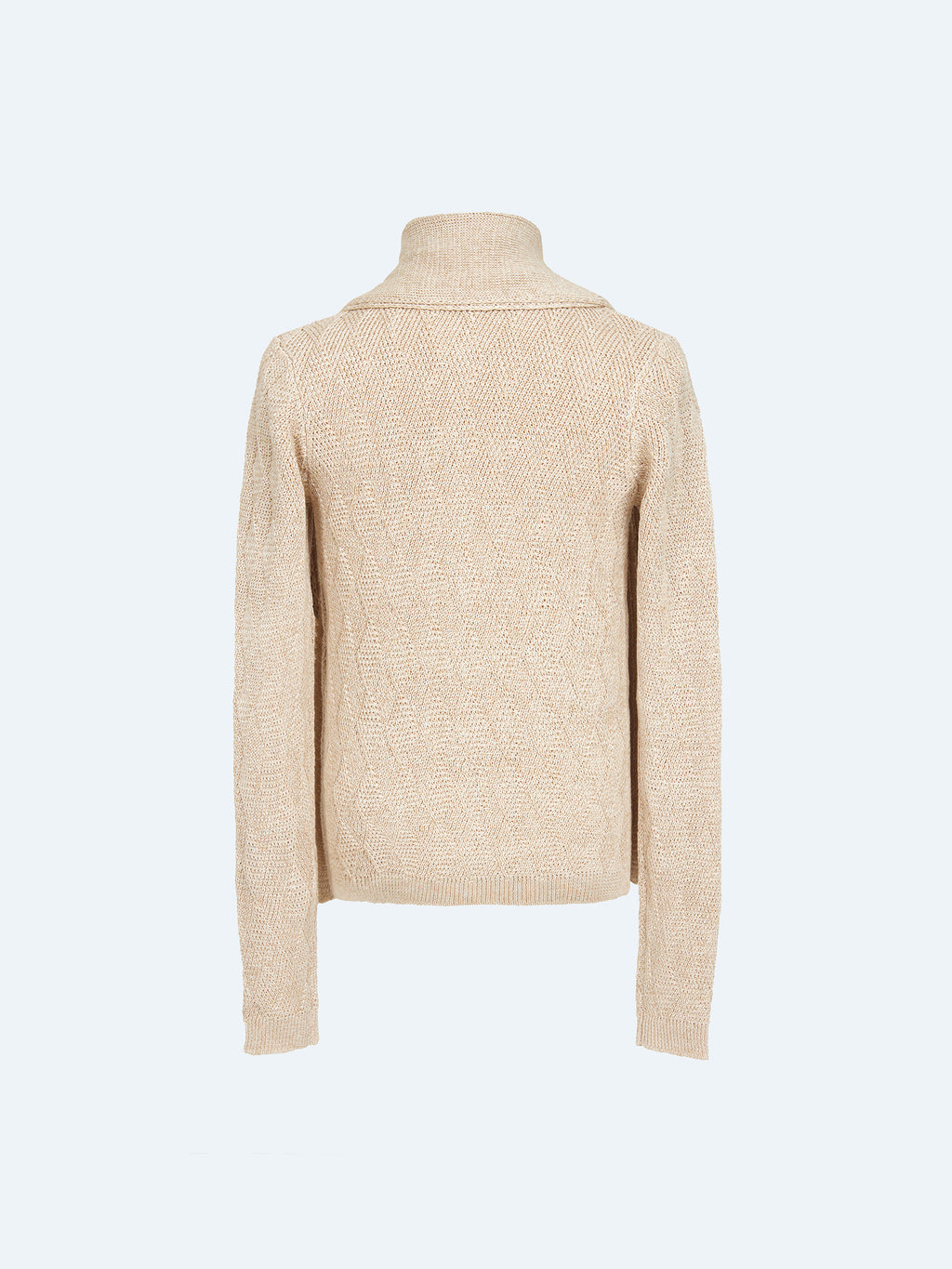 APRICOT WOVEN TEXTURED KNIT CARDIGAN