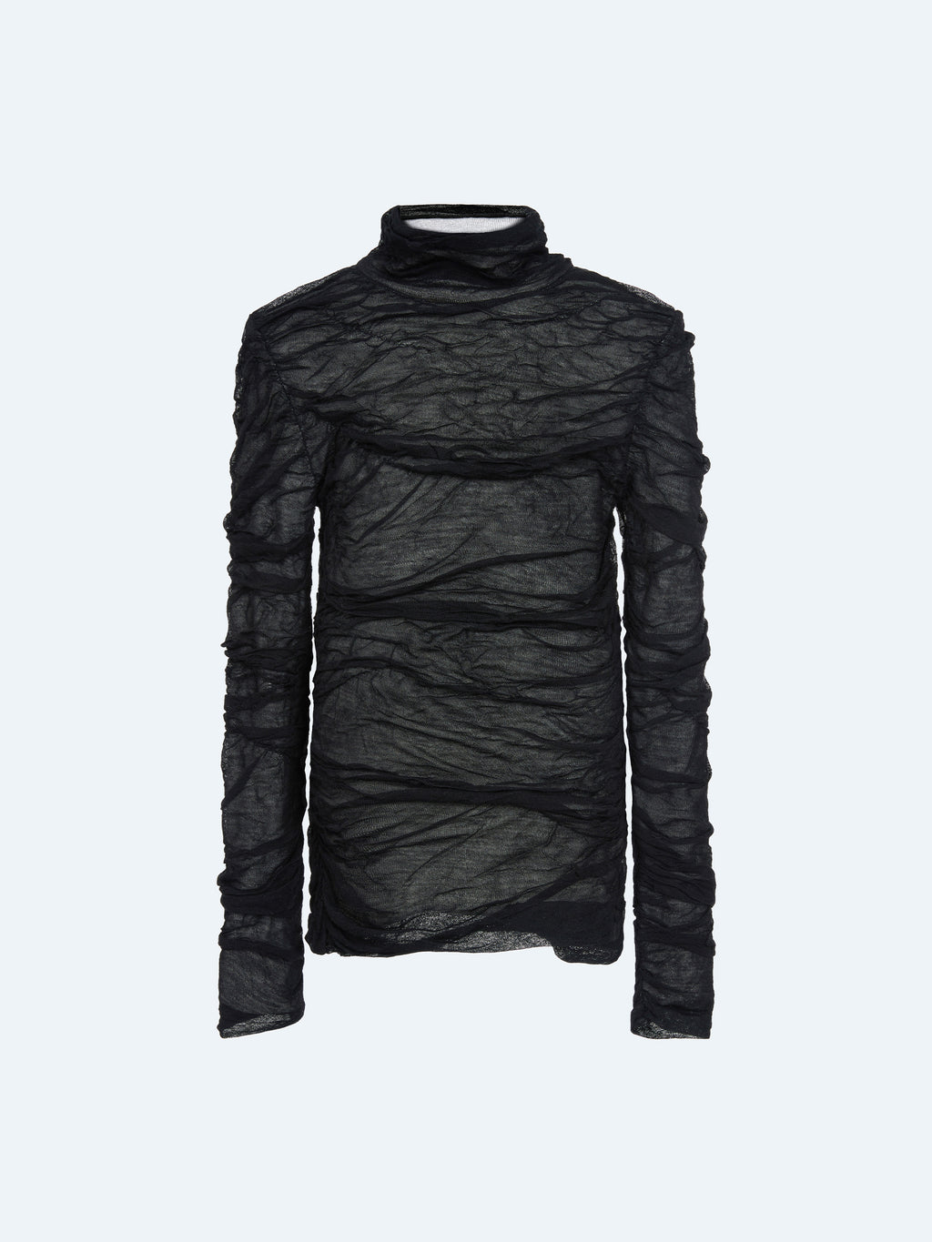 BLACK SILK TURTLENECK SWEATER