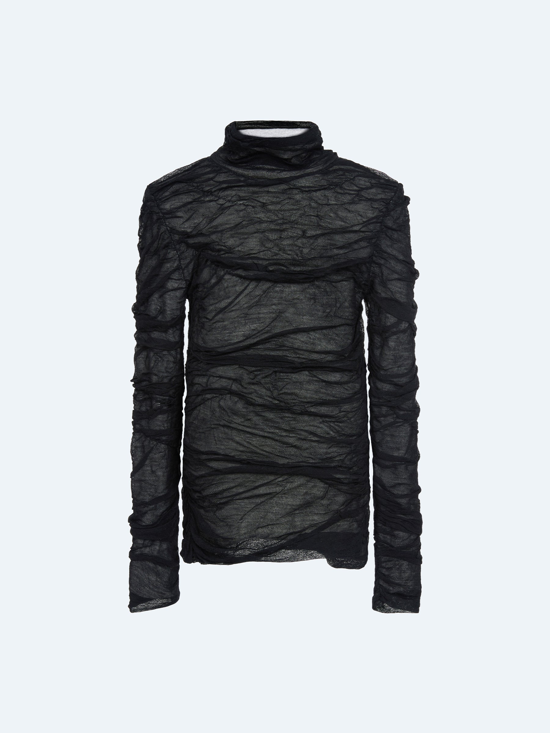 BLACK SILK TURTLENECK SWEATER