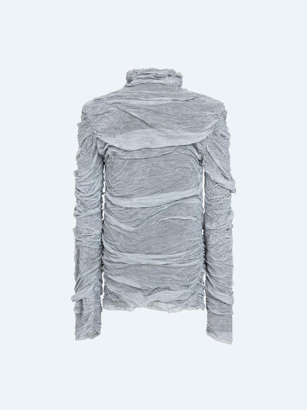 GREY SILK TURTLENECK SWEATER