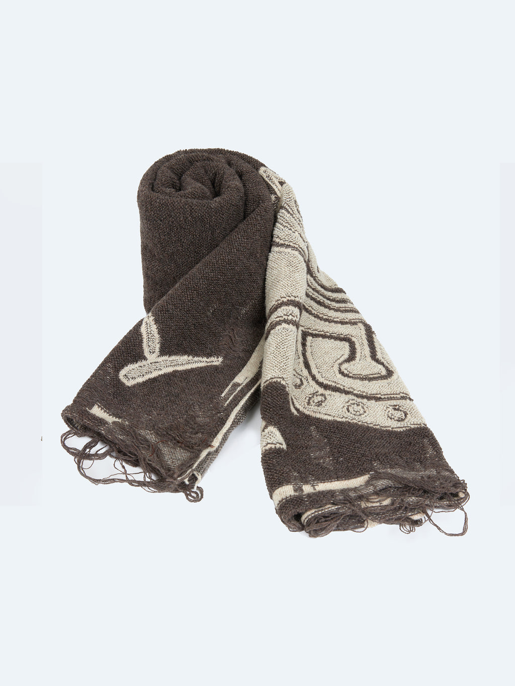 BROWN JIAMAZHI PATTERN TEXTURE SCARF