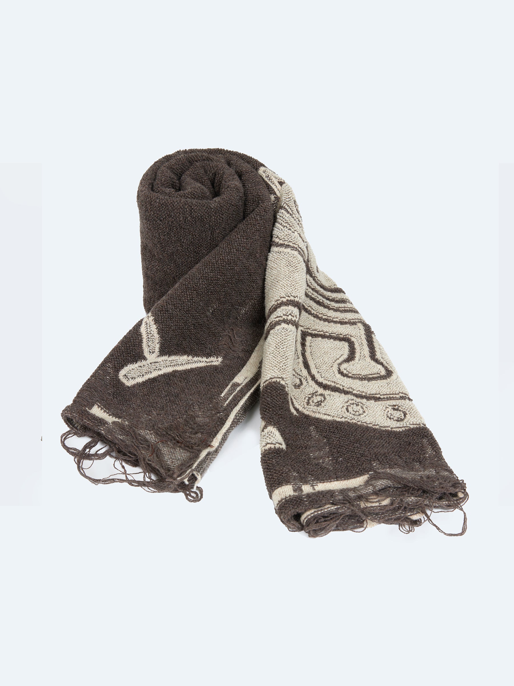 BROWN JIAMAZHI PATTERN TEXTURE SCARF