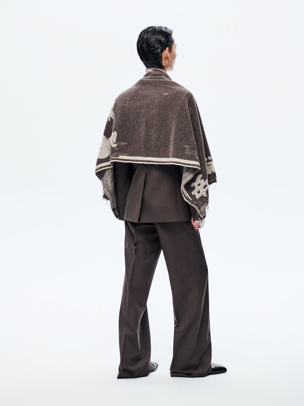 BROWN JIAMAZHI PATTERN TEXTURE SCARF