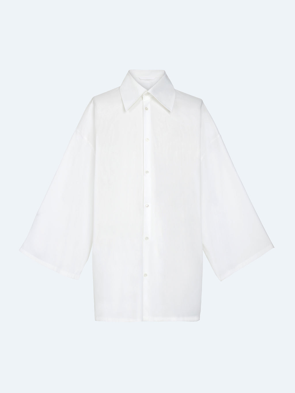 WHITE POLYESTER LOOSE SHIRT