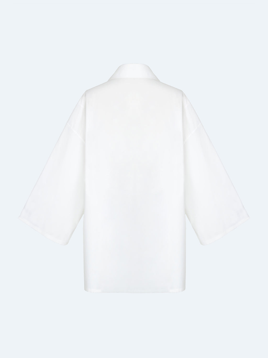 WHITE POLYESTER LOOSE SHIRT