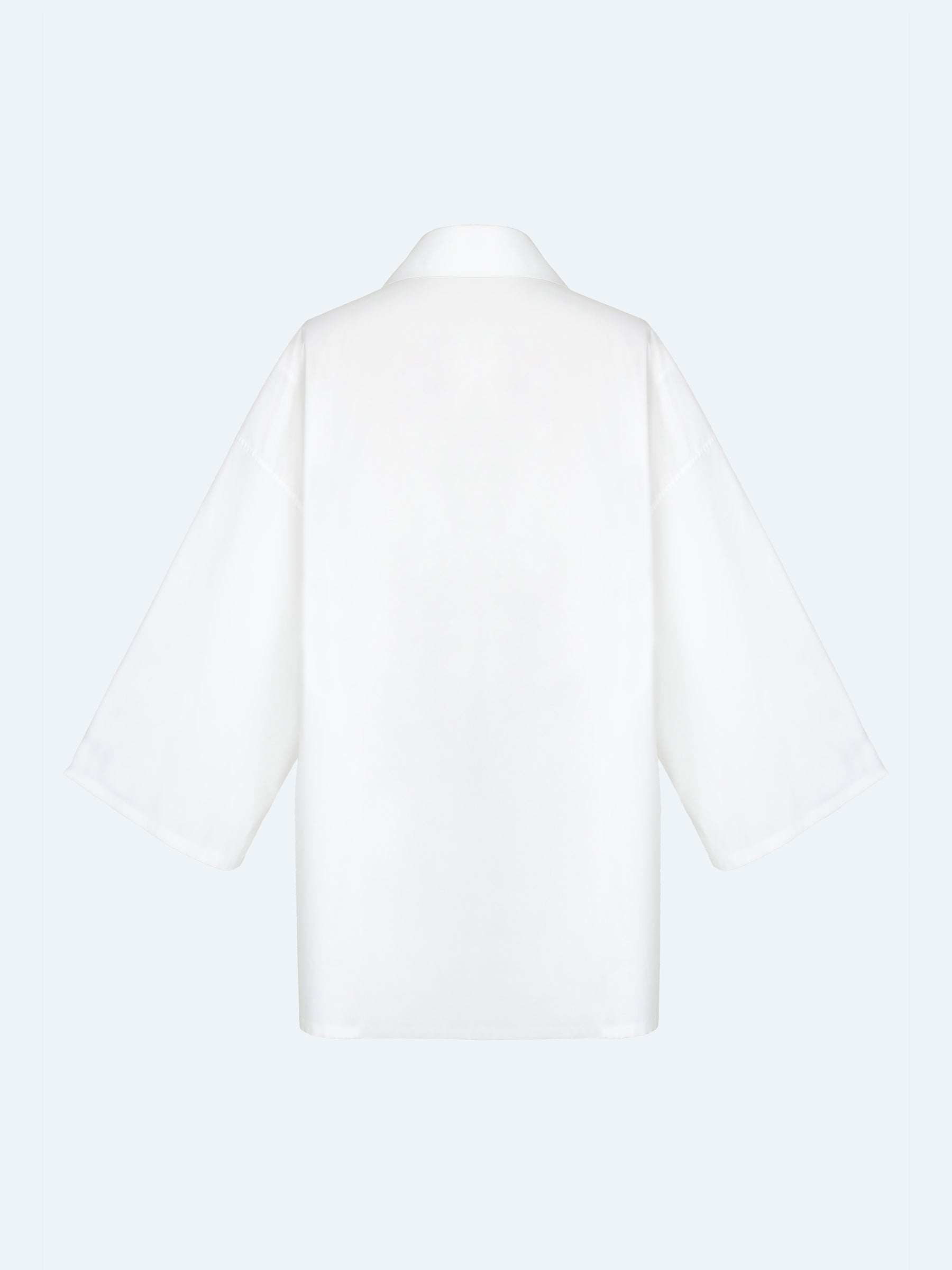 WHITE POLYESTER LOOSE SHIRT