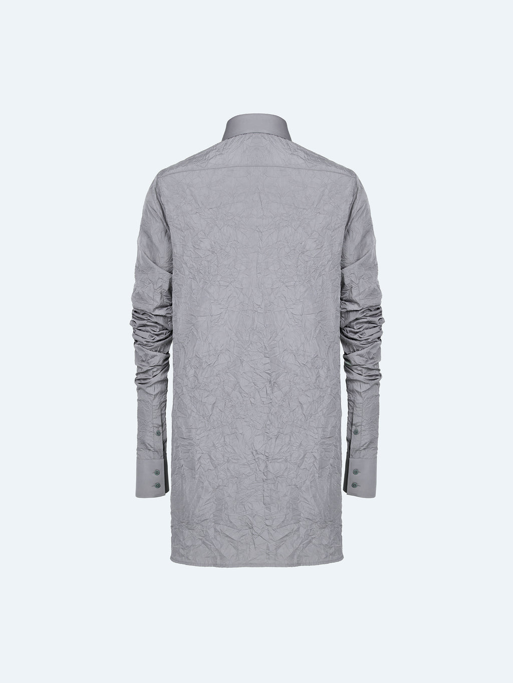 GREY TEXTURE PLEATED SLEEVE SHIRT