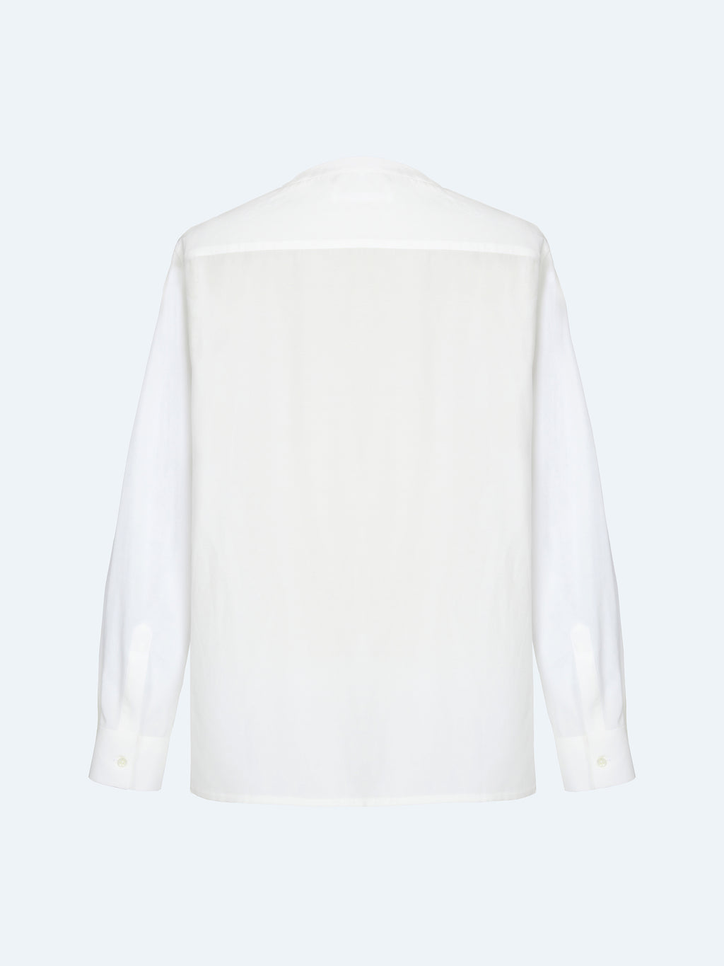WHITE CREW NECK ASYMMETRIC SHIRT