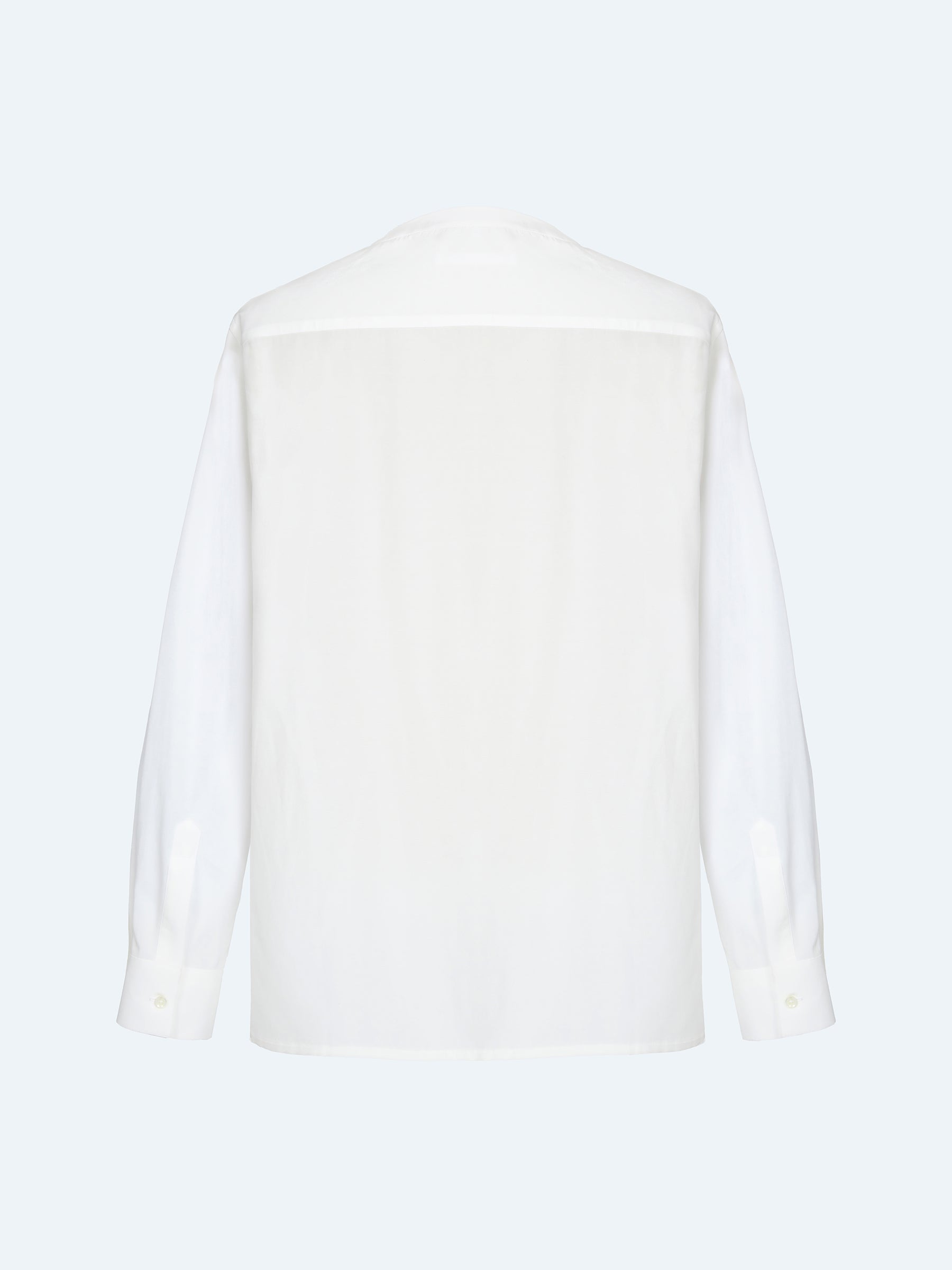 WHITE CREW NECK ASYMMETRIC SHIRT