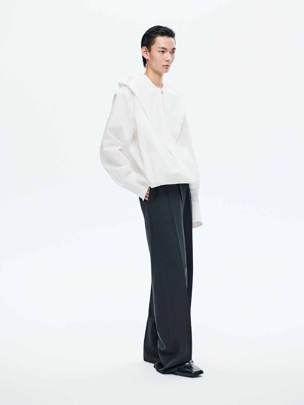 OFF-WHITE HOODED LONG SHIRT
