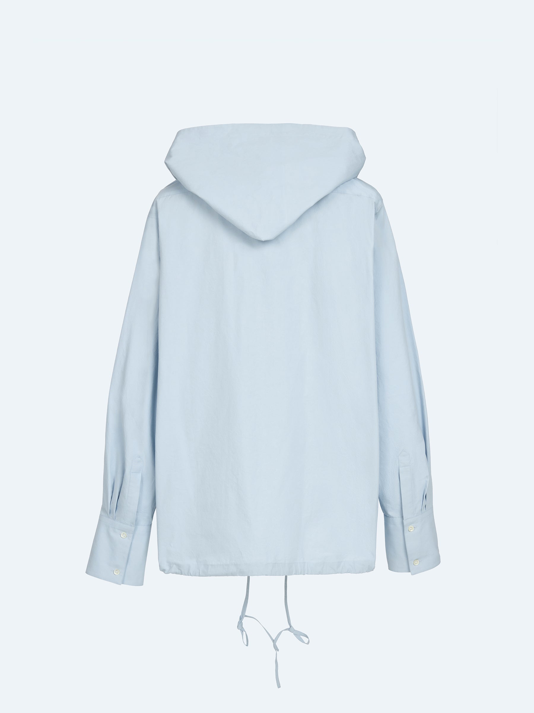 LIGHT BLUE HOODED LONG SHIRT