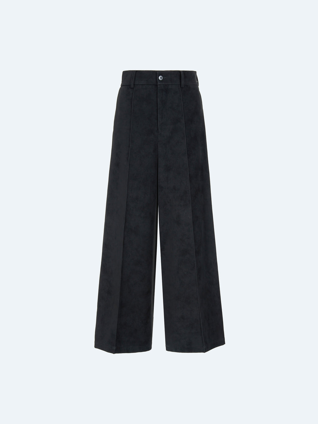BLACK SUEDE WIDE-LEG TROUSERS