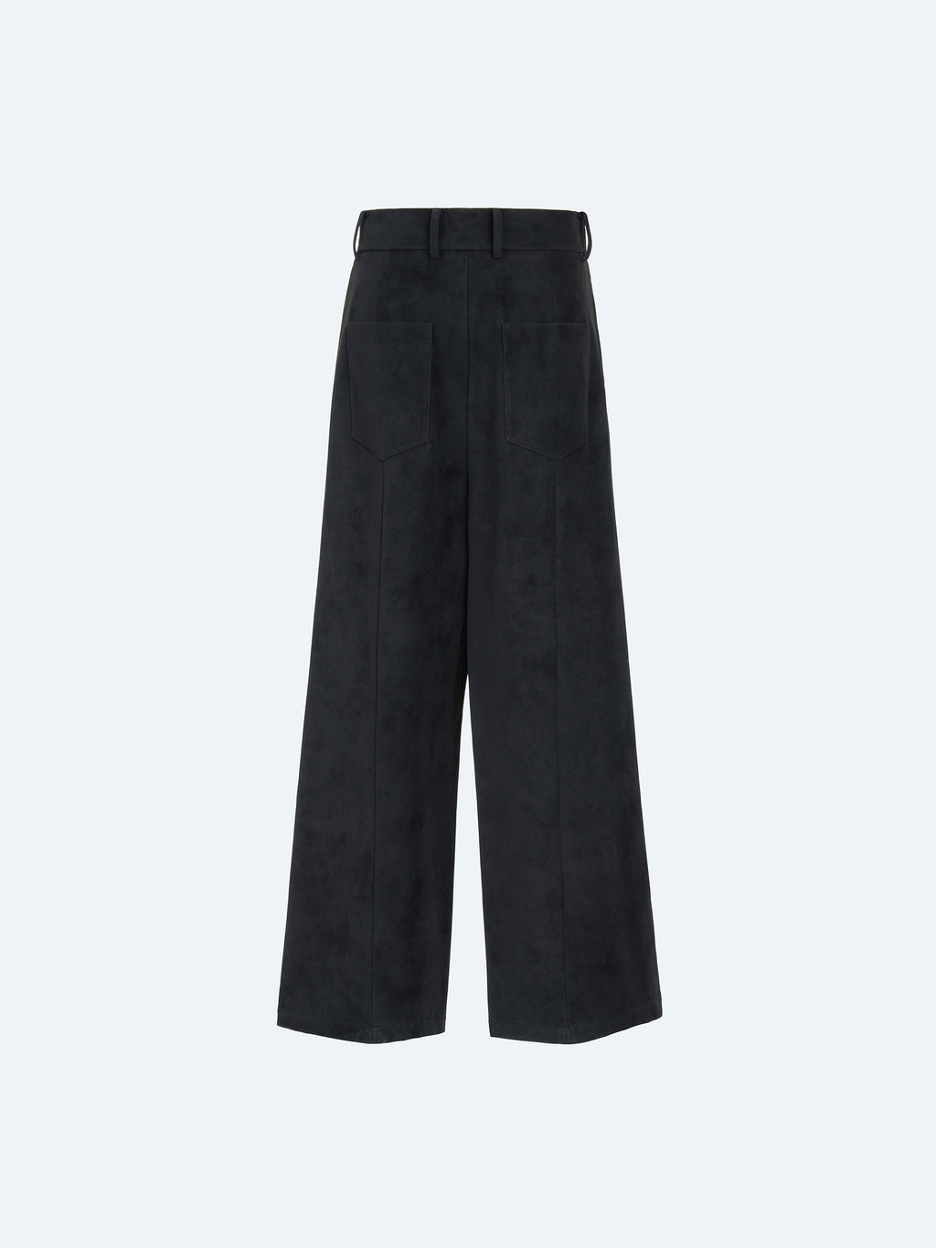BLACK SUEDE WIDE-LEG TROUSERS