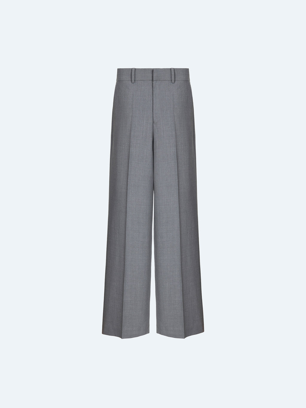 GREY WOOL WIDE-LEG TROUSERS