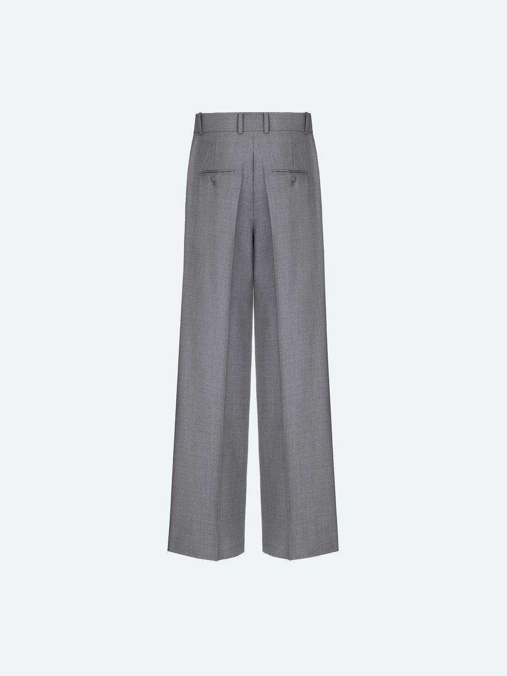 GREY WOOL WIDE-LEG TROUSERS