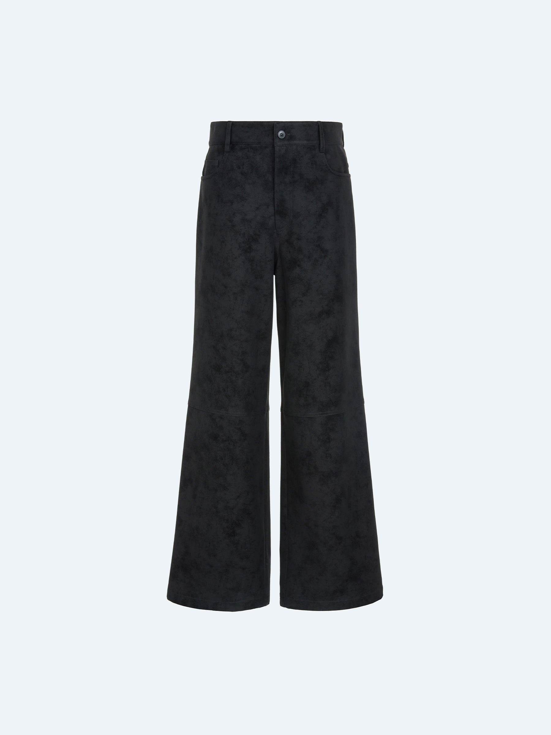 BLACK SUEDE FIVE-POCKET TROUSERS