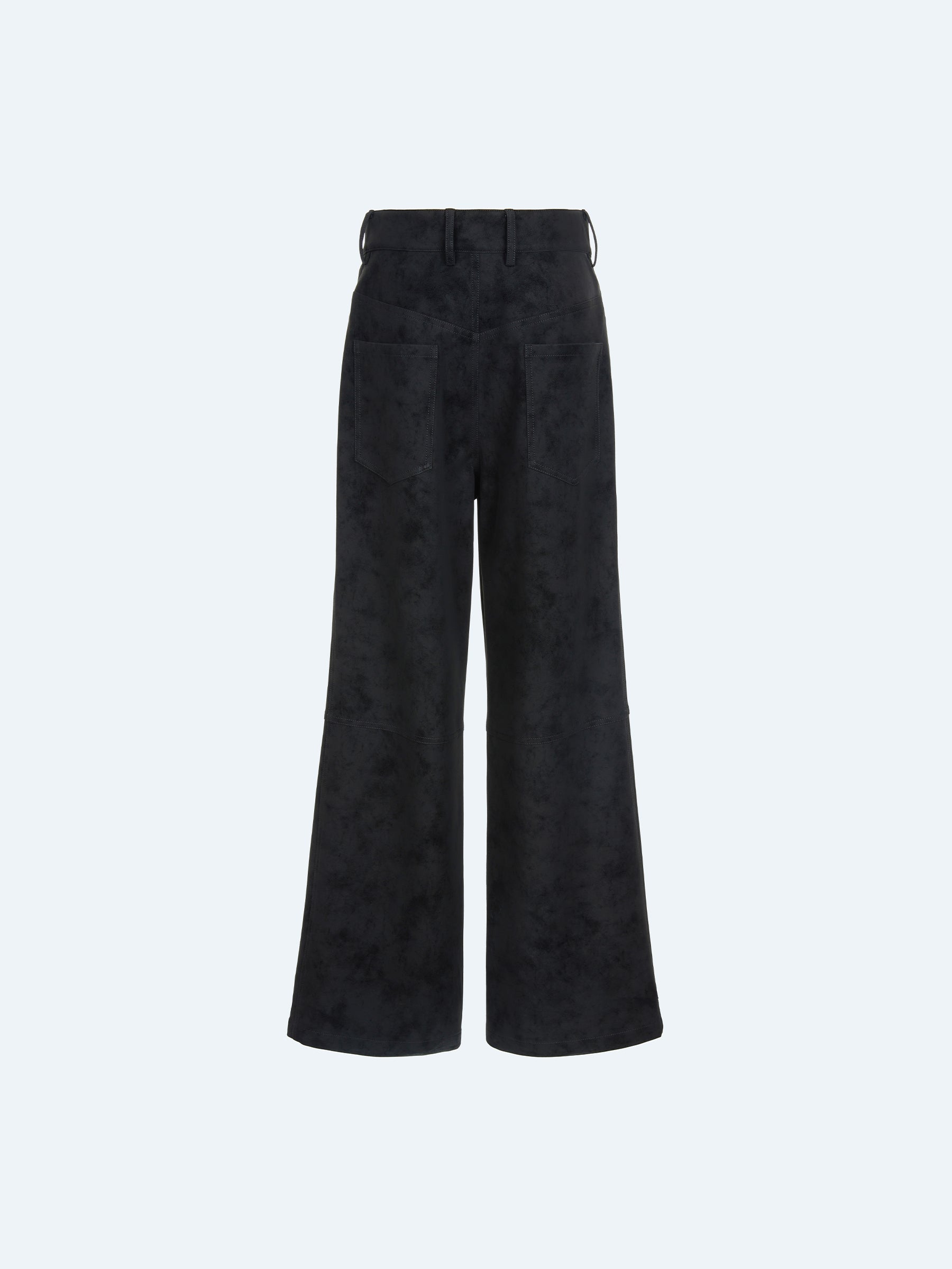 BLACK SUEDE FIVE-POCKET TROUSERS