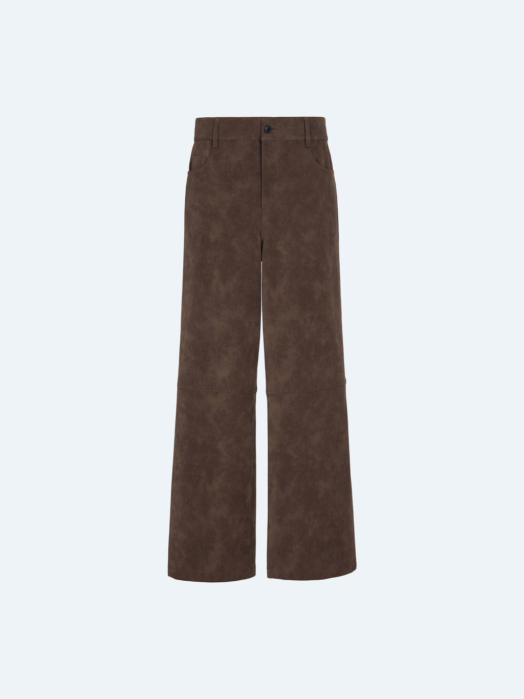 BROWN SUEDE FIVE-POCKET TROUSERS