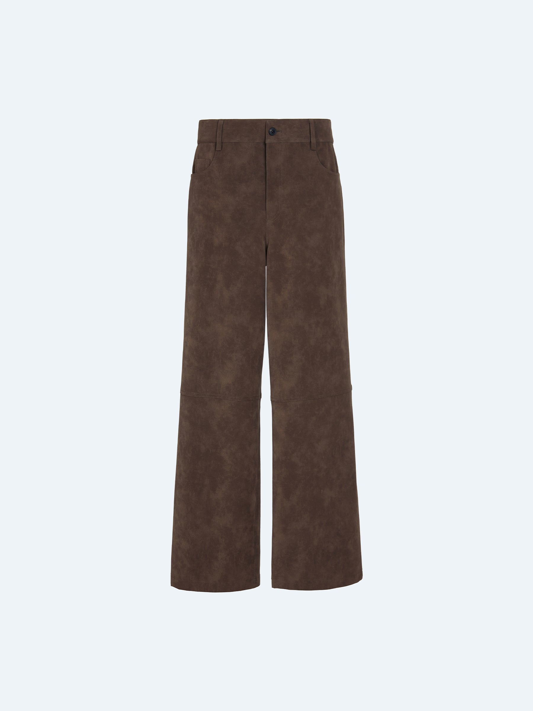 BROWN SUEDE FIVE-POCKET TROUSERS