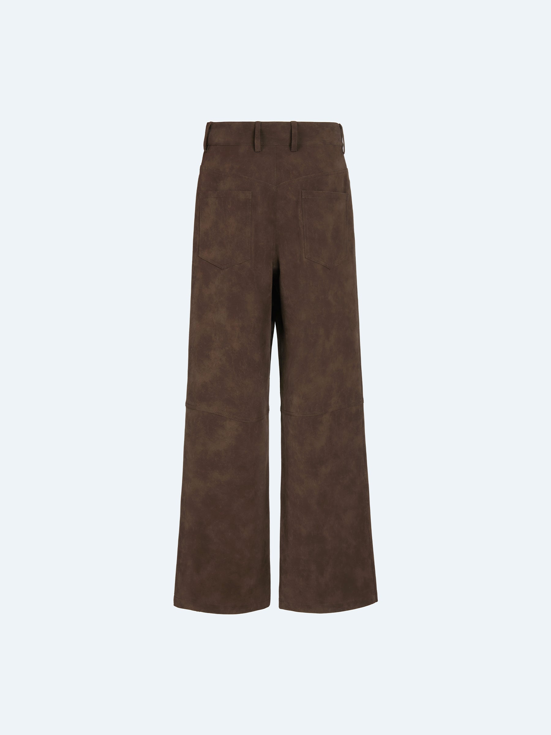 BROWN SUEDE FIVE-POCKET TROUSERS